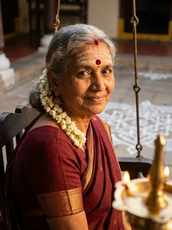 Portrait of Meenakshi Amma, a Kalpa guide