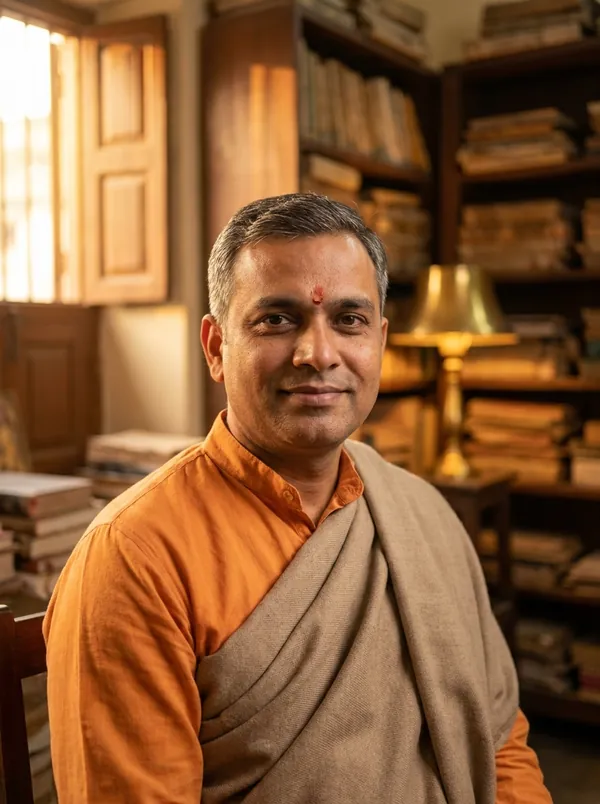 Portrait of Acharya Ved Prakash, a Kalpa guide